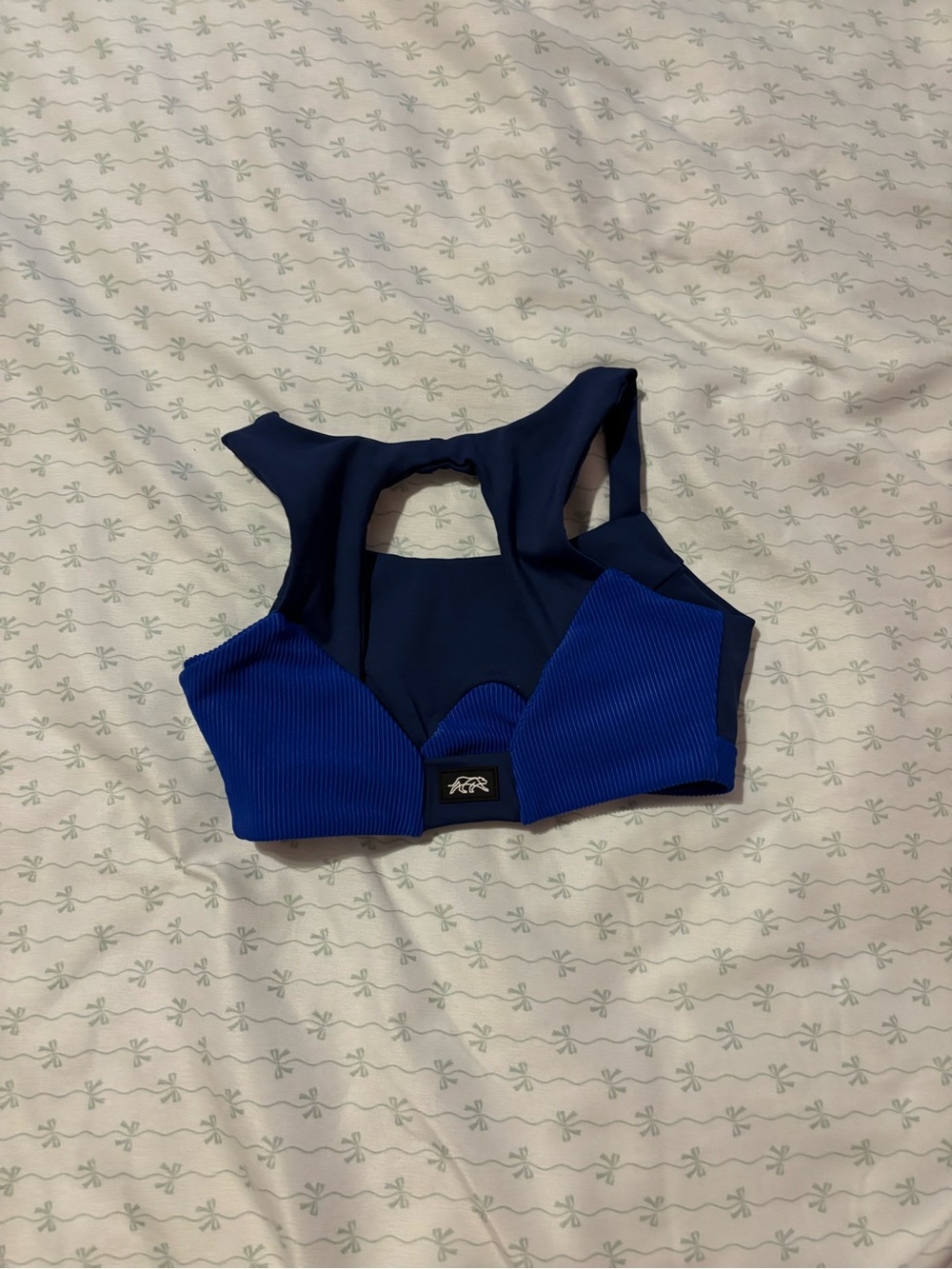 Navy Blue Sport Bra with Royal Blue Trim Tiger Friday - Picture 2 of 2